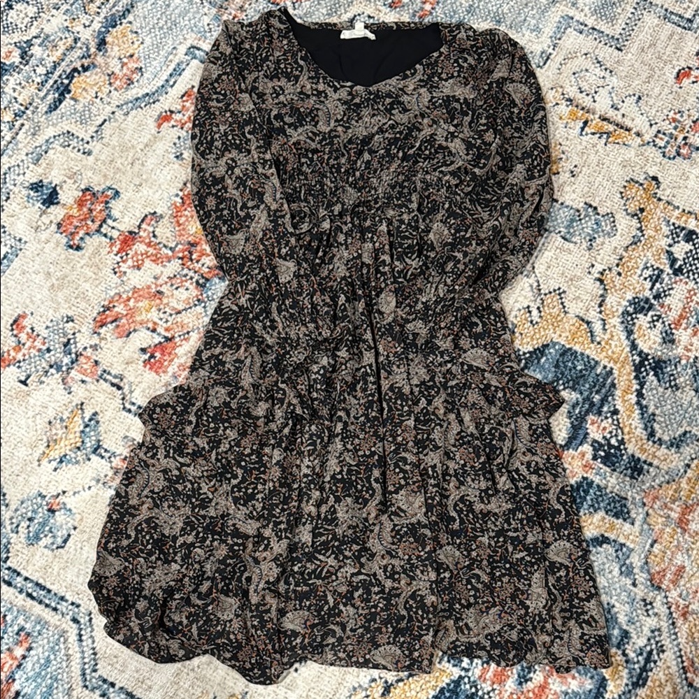 Floral Black and Brown women’s medium dress